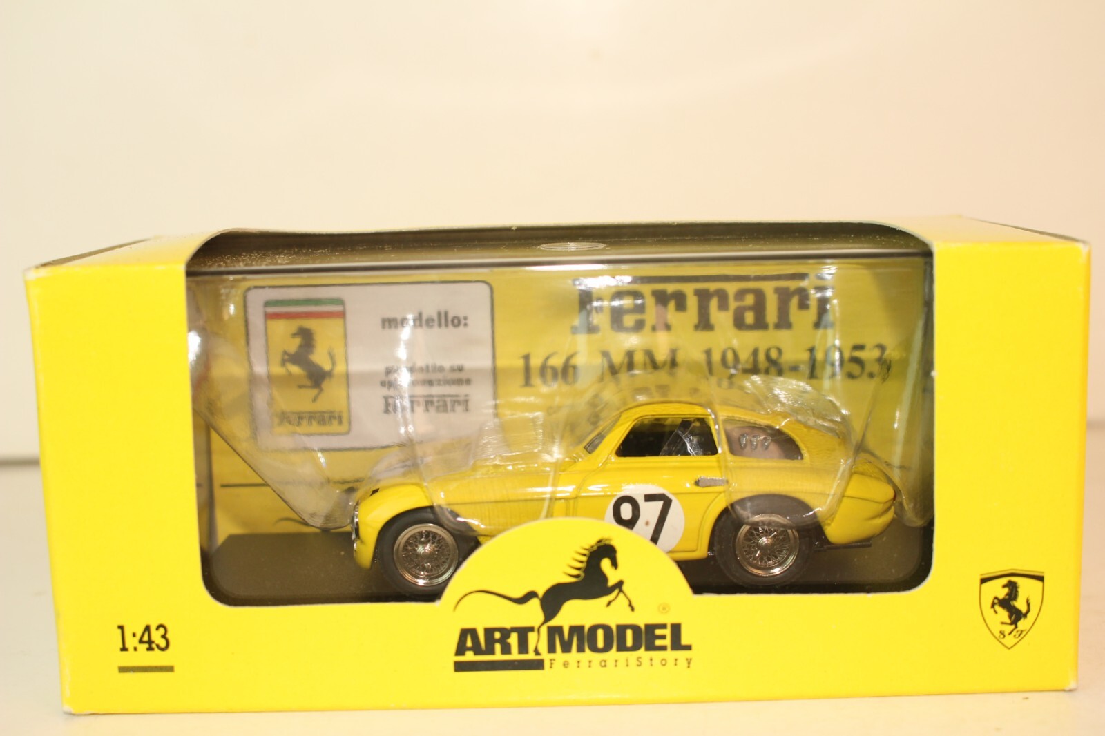 ART Models # ART016, 1950 Ferrari 166MM Lemans, Yellow | eBay