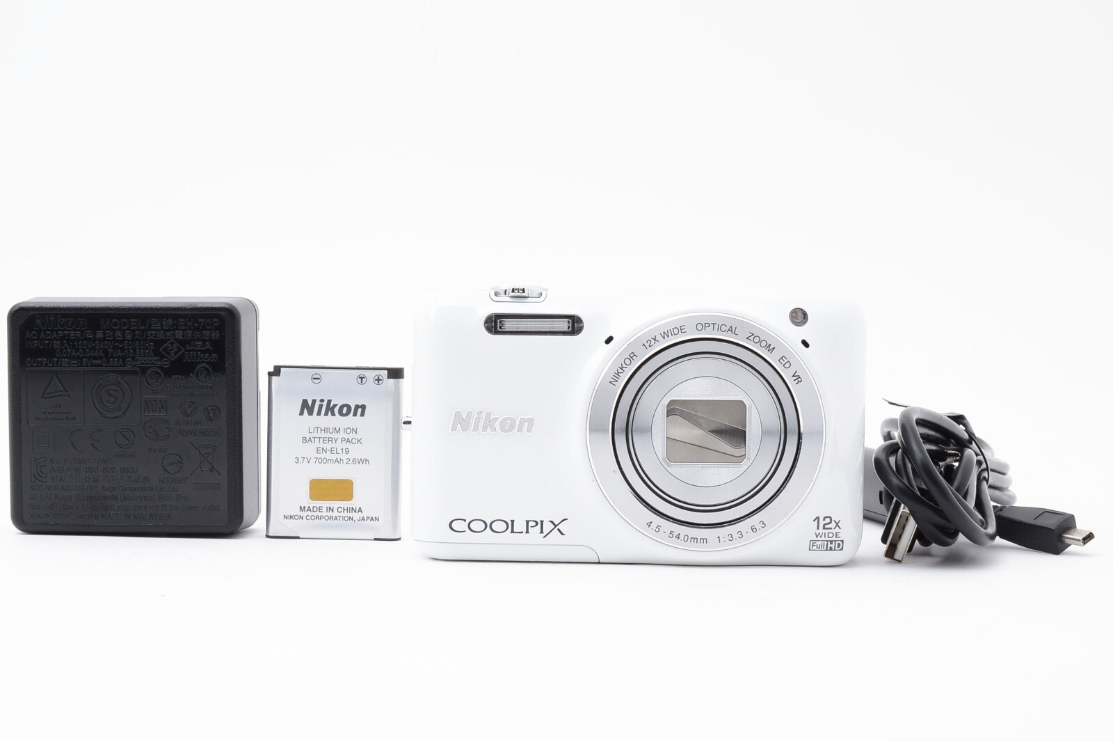 Nikon Coolpix S6600 White 16MP Compact Digital Camera from
