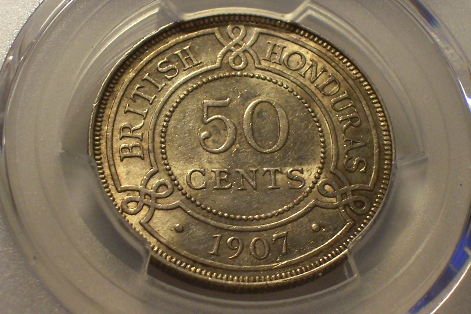 British Honduras, 1907 Edward VII Fifty Cents, 50 Cents. 19,000 Mintage. PCGS