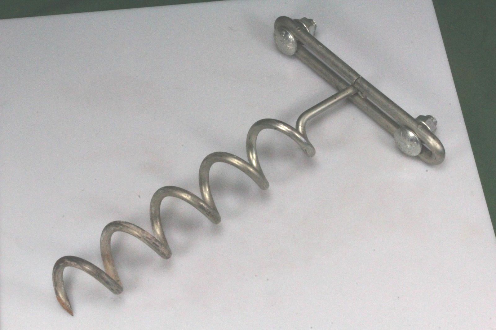 Heavy Duty Steel Spiral Anchor Stake Dog Tie Down. Dual Hitch.