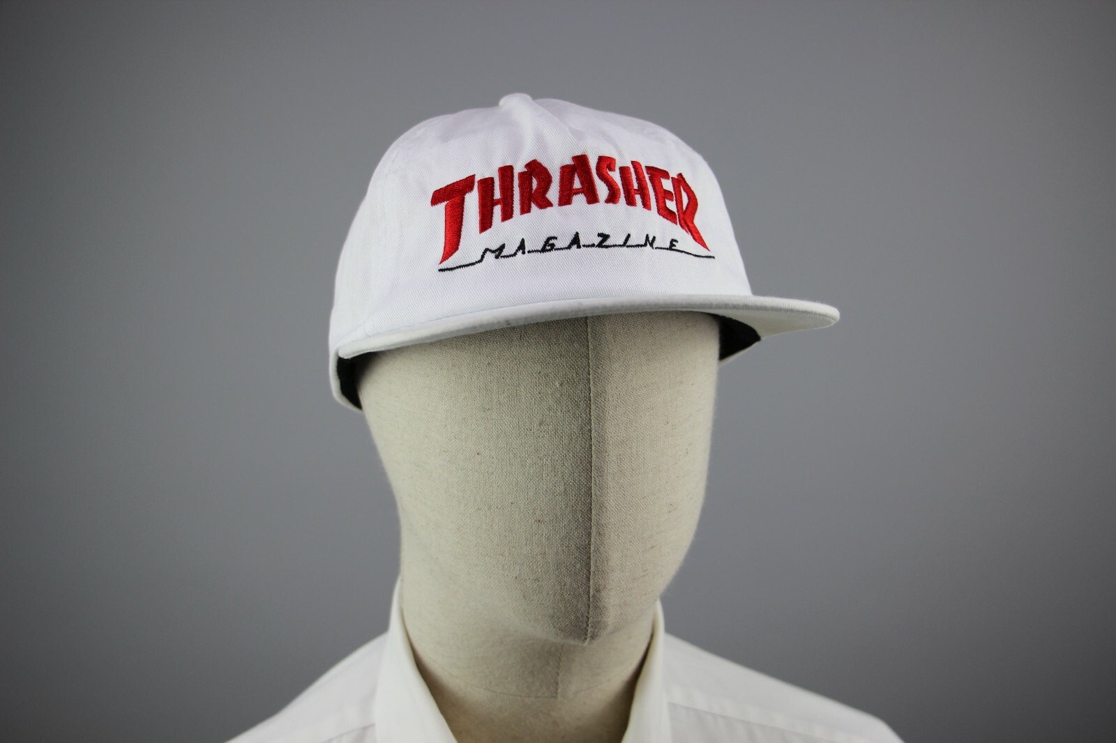 帽子 80s 90s THRASHER HAT THRASHER Magazine Ultra Rare Vintage White Canvas Cap