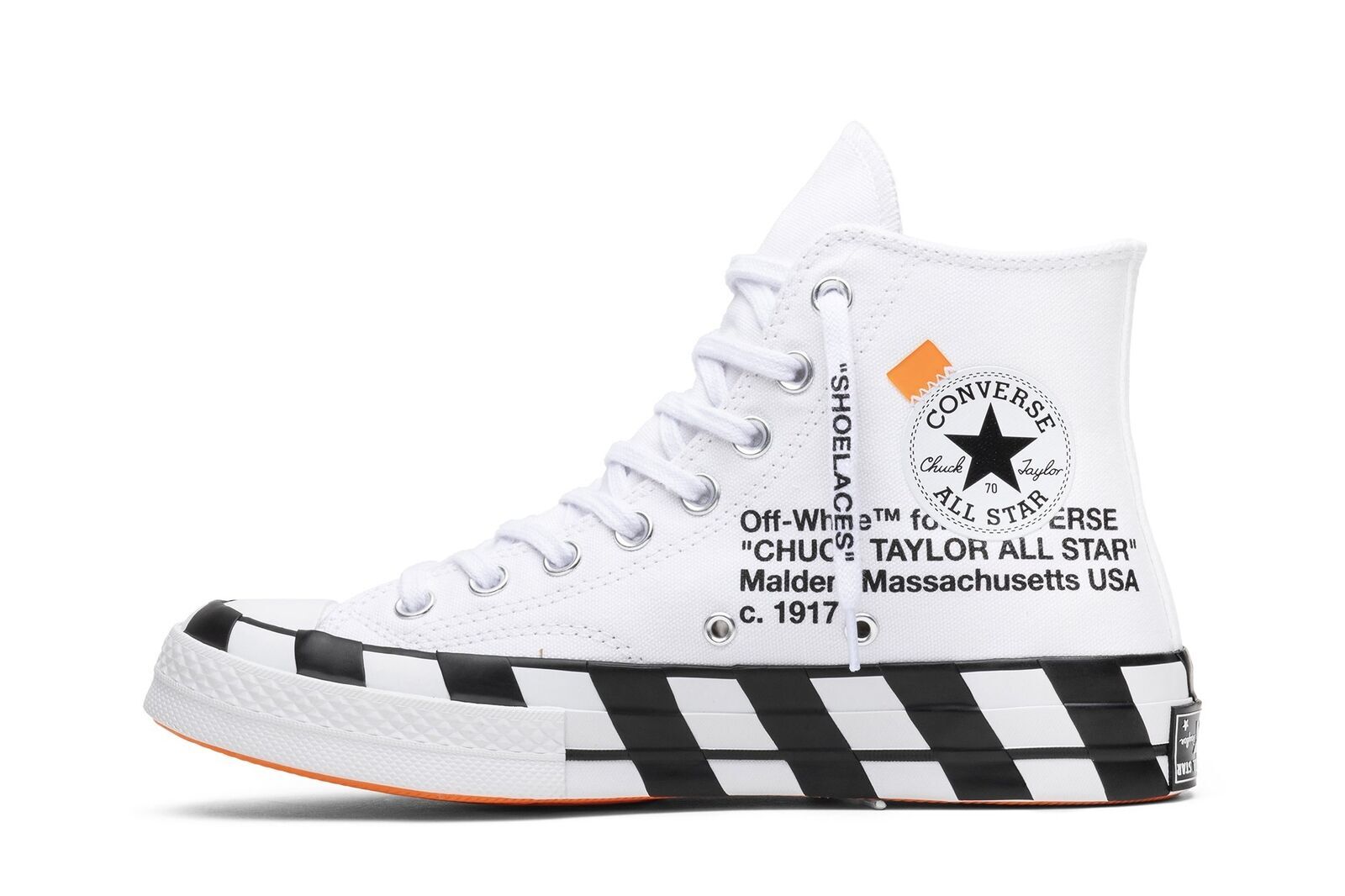 Pre-owned Converse Off-white X Chuck 70 'white' 163862c In White/black