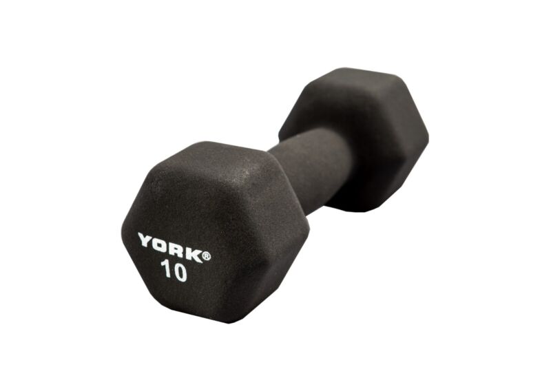 NEW! York 10 Pound Neoprene Hex Dumbbell - SOLD BY EACH, FREE SHIPPING
