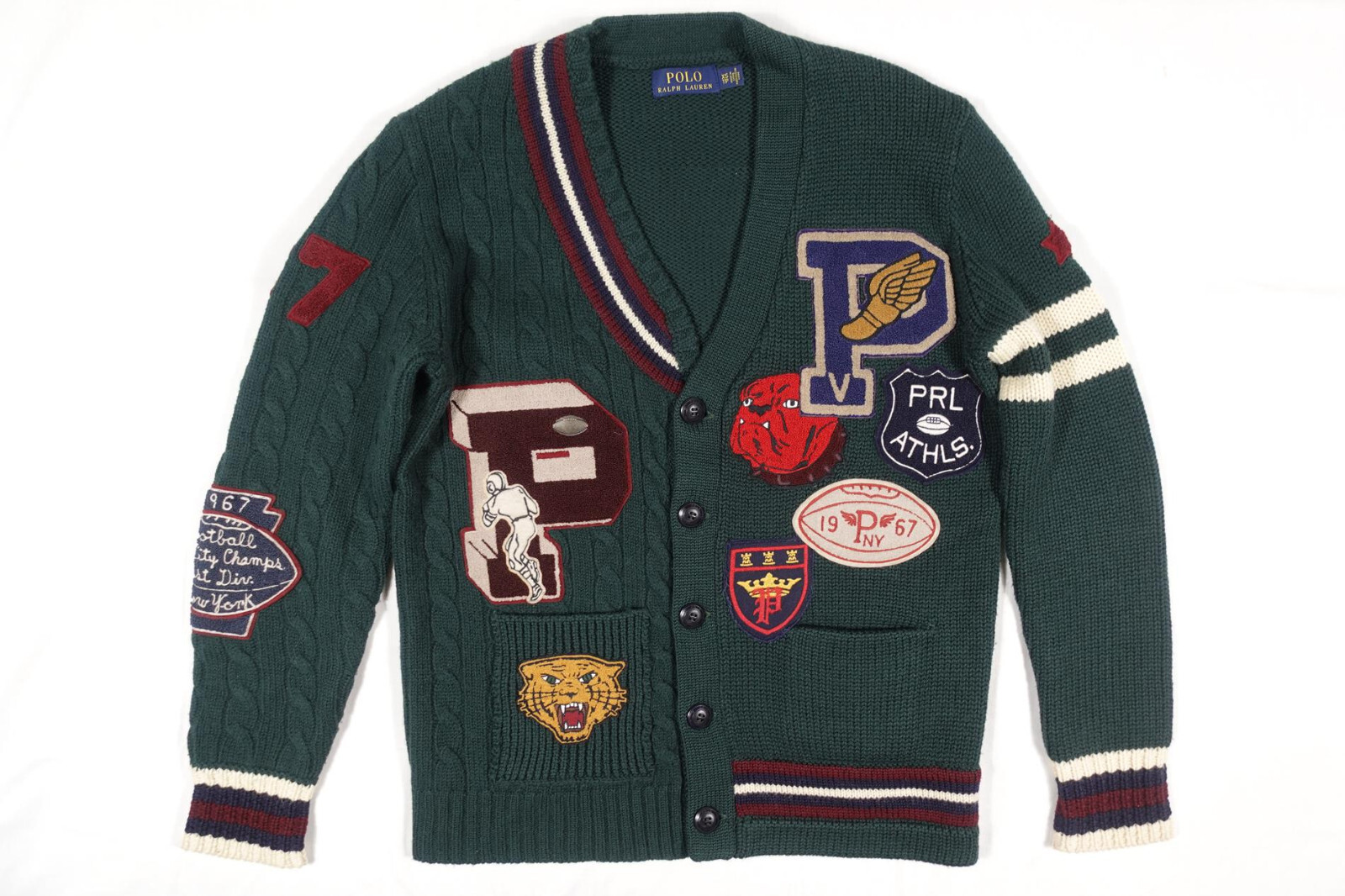トップス Polo ralph lauren 92 P WING CARDIGAN P-Wing Cotton Cardigan