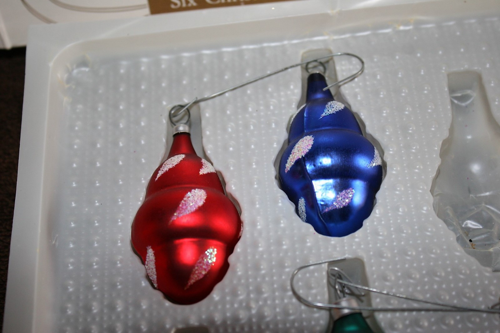 Vintage Mini Bradford Novelty Decorated Glass Christmas Ornaments Multi Glitter