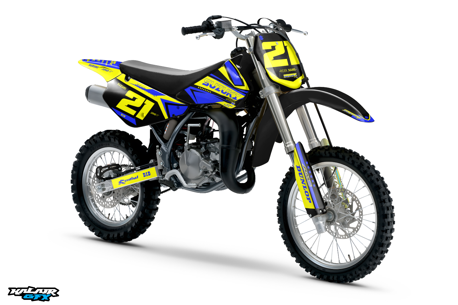 Graphics Kit for Suzuki RM85 (2001-2023) RM 85 Shaders - Blue Graphics Kit for Suzuki RM85 (2001-2023) RM 85 Shaders - Blue