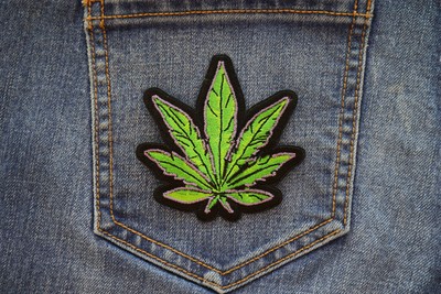 Pot Leaf Iron on Patch - 3x3 inch - P7398