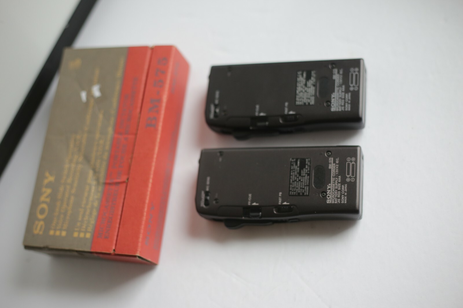 2 Sony Voice Operated Recording Microcassette Dictation BM-575 Mint