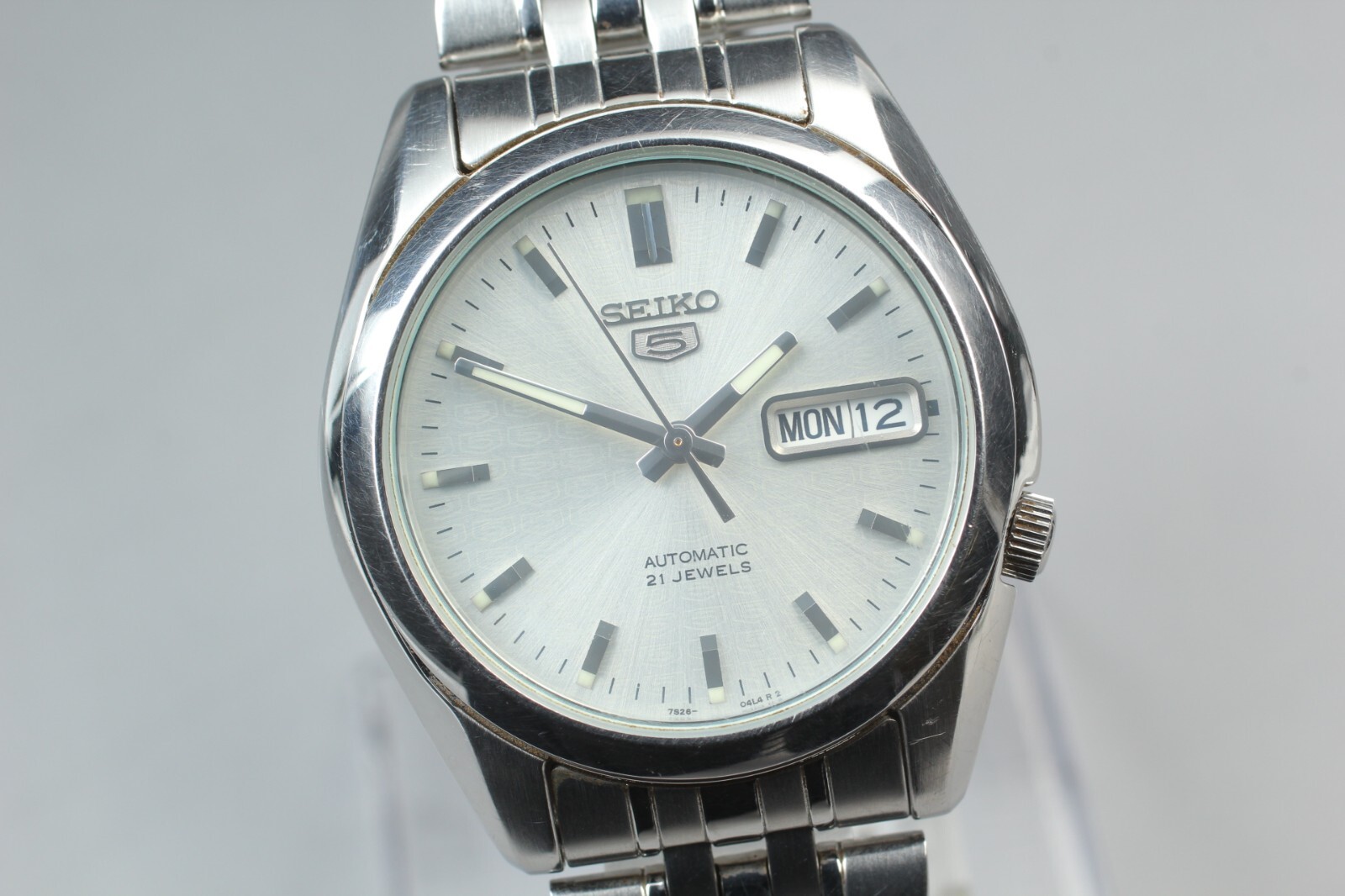時計 SEIKO/5AUTOMATIC/7S26-01V0/21JEWELS EXC+5] SEIKO 5 7S26-01V0 Silver Dial 21 Jewels Day Date