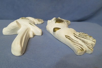 Vintage Miller Studio Chalkware Wall Decor - Pair of White Cockatoo Birds 1957