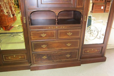 Antique English Inlaid Walnut Armoire