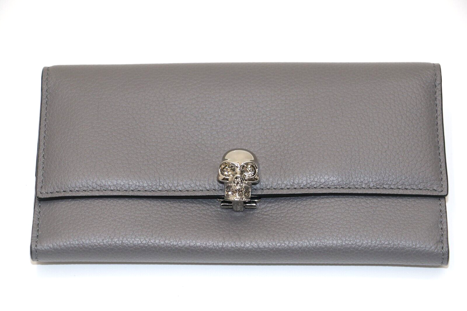 財布・小物その他 alexander mcqueen WALLET (7792251X30T 1000) Alexander Mcqueen Skull Leather Long Wallet - Gray | eBay