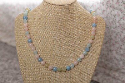 20'' Multi Colour Aquamarine Platinum Plated Sterling Silver Necklace