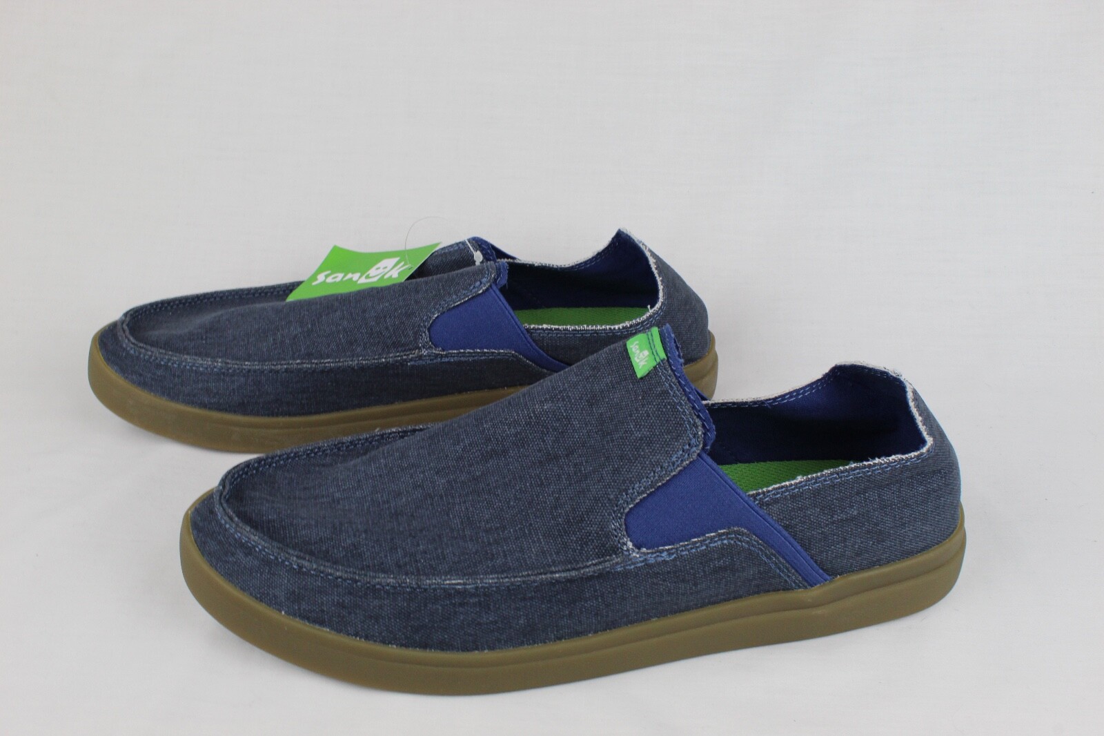 Sanuk Pick Pocket Slip-On Sneaker - Size 9.5 - Navy/Gum - Comfortable!
