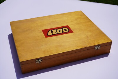 *RARE* Vintage Lego Wooden Storage Box Large 18.25 x 14.7 x 2.9 hinged lid 