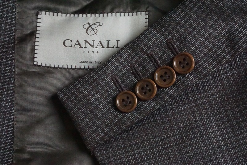 Canali 1934 CURRENT Brown Patterned Wool 2 Pc Suit Jacket Pants Sz 36R