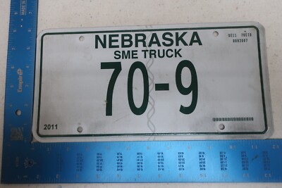 Nebraska License Plate Tag 2011 11 NE SME Truck Dakota County 70-9 70 9 #2