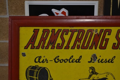Vintage Armstrong Siddeley Diesel Engines Sign with Frame Advertising