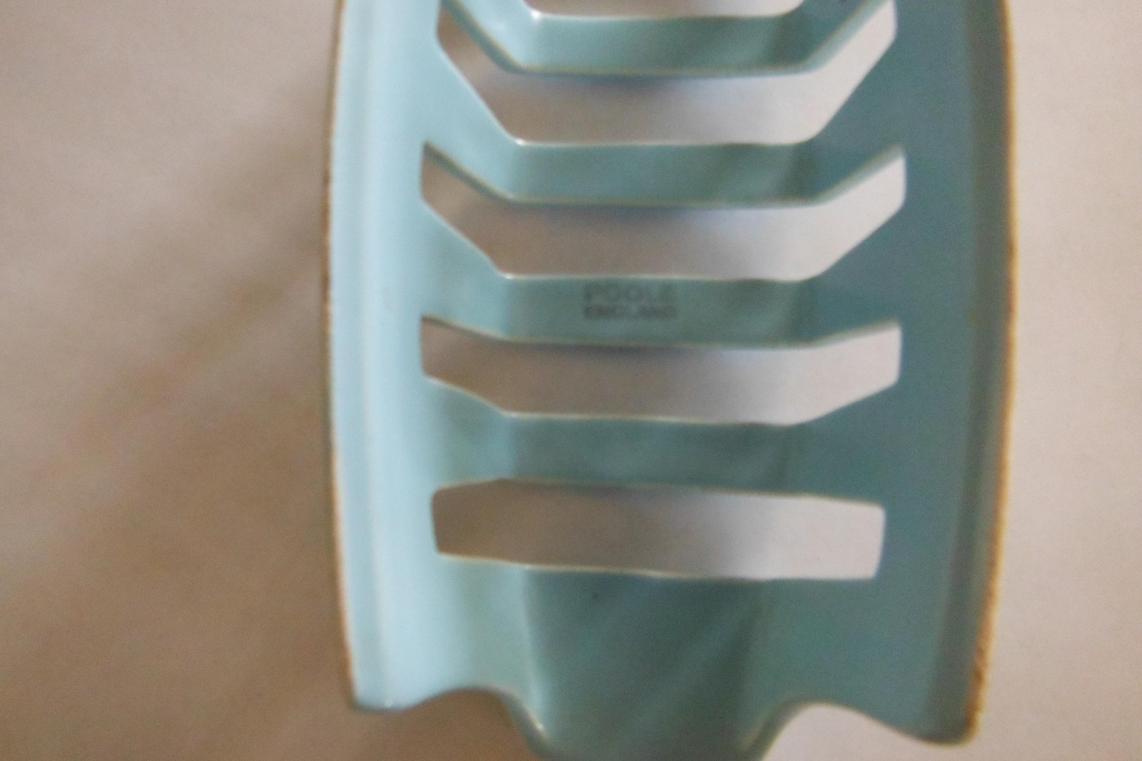 Vintage Poole Pottery Winged Toast rack Twintone & Plate Blue Green Mid Century