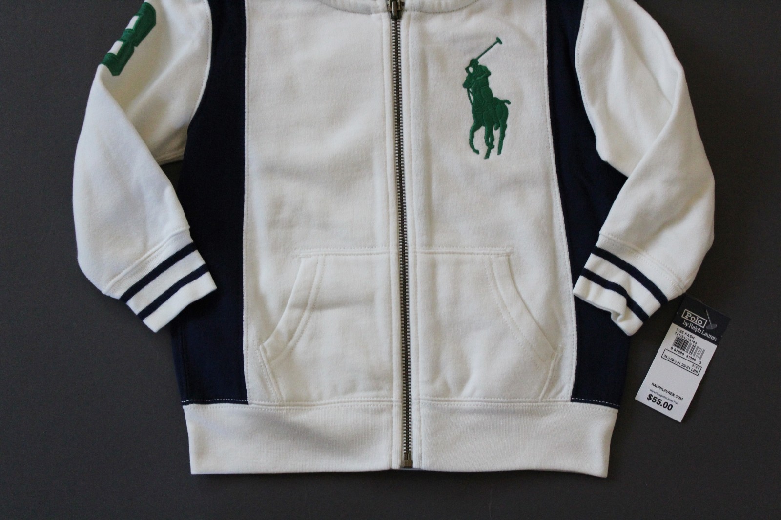 Ralph Lauren Polo Big Pony Fleece Hoodie Jacket Kids Size 2T / 2 Years NWT