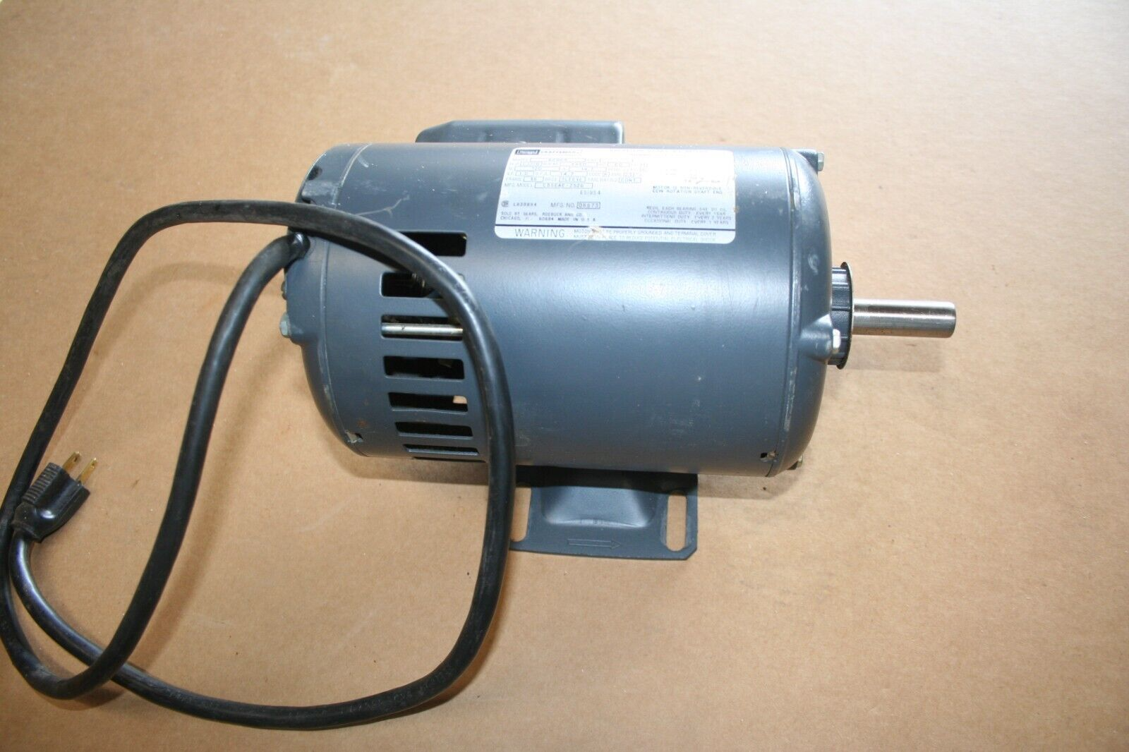 Craftsman 1-1/16 HP, 3450 RPM, Flex Drive Table Saw  Motor, CCW rotation only