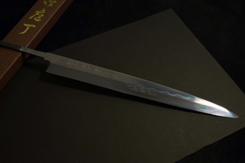 Japanisches Kochmesser Tatsuo Ikeda ÃL Abgeschreckt Honyaki Fuguhiki 300 Mm A...