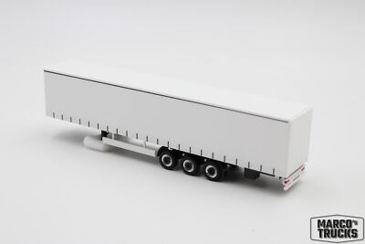Herpa Curtainsider trailer 15 Meter 3axis white blank 640600 1:87 /HS816