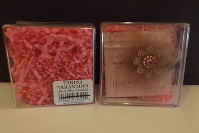 TARINA TARANTINO PINK & TAN FLOWER HAIR CLIP MADE WITH SWAROVSKI SET OF 2 NEW