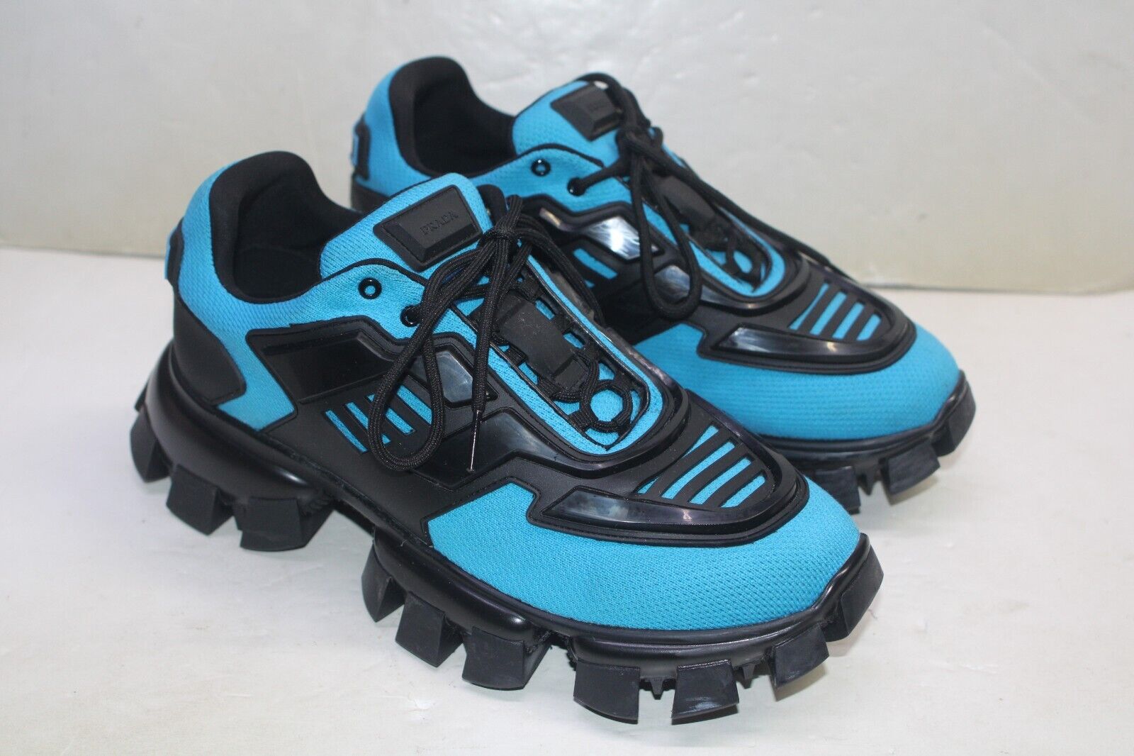 Prada Men's Cloudbust Thunder Lug-sole Trainer Sneakers Blue/Black Size 44 Prada Men's Cloudbust Thunder Lug-sole Trainer Sneakers Blue/Black Size 44