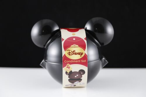 New Disney Mickey Mouse Condiment Set of 4 - Bowl with lid, Spoon & Spreader