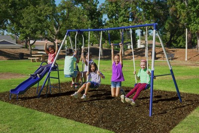 swing and slide set for backyard