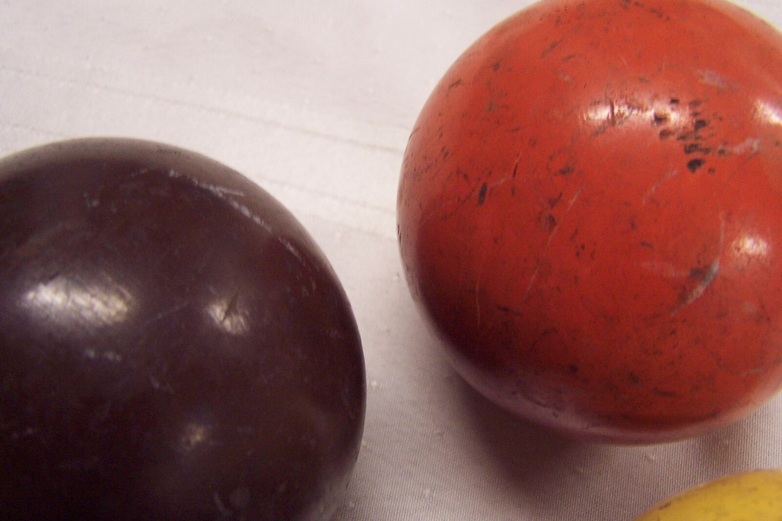 Antique Vintage Set of 5 Solid Color Painted Wooden Croquet Balls