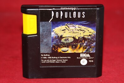 Read Desc. Populous (Sega Genesis, 1990) Authentic Game Cartridge