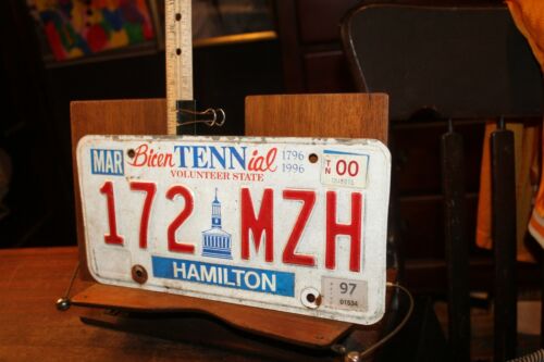 2000 Tennessee License Plate Hamilton County 172 MZH BicenTENNial 