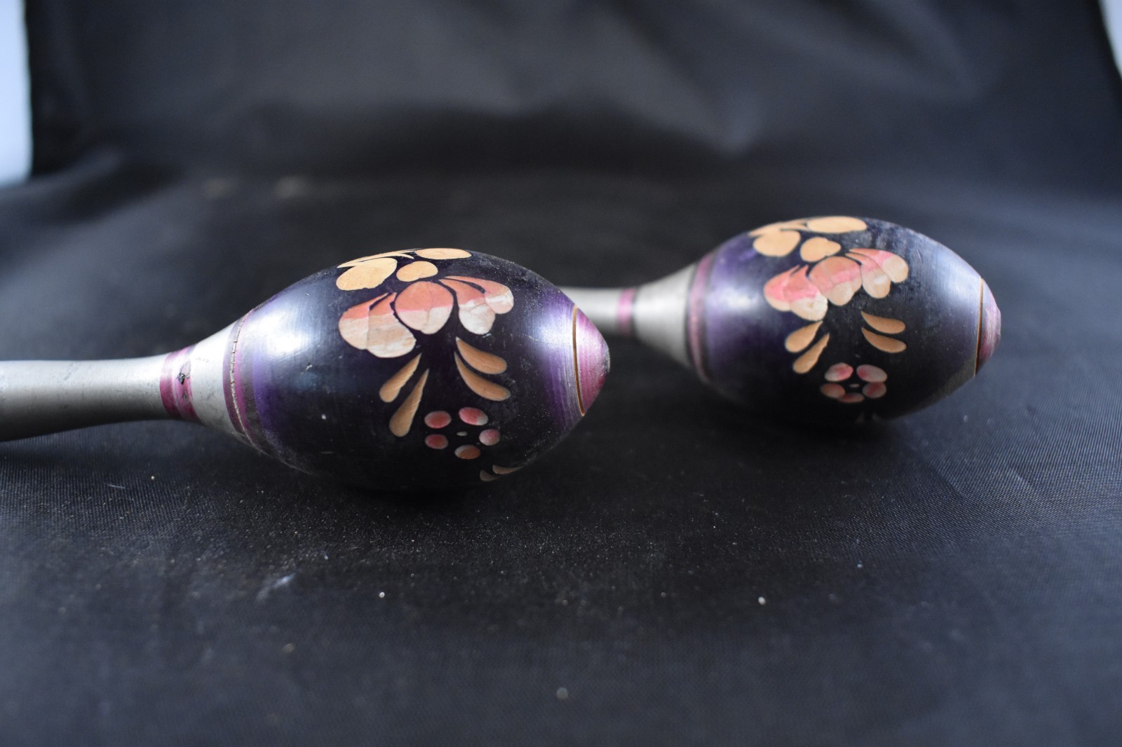 Vintage Pair of Original  Solid Hand Painted Maracas See full details