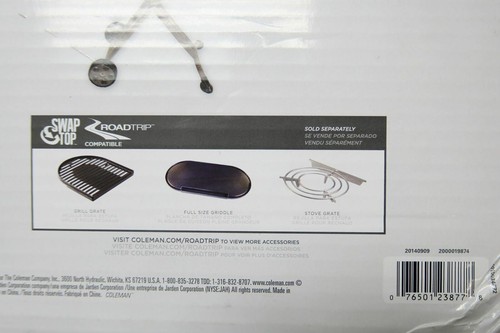 Coleman 2000019874 Cast Iron Durable Portable Roadtrip Swaptop Half Griddle NEW