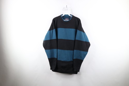 Vtg 90s Streetwear Mens XL Faded Baggy Striped Color Block