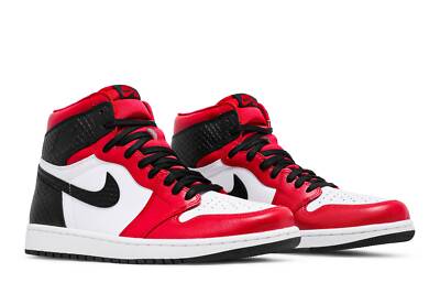 Pre-owned Jordan Air  Wmns Air  1 Retro High Og 'satin Red' Cd0461-601 In University Red/white/black