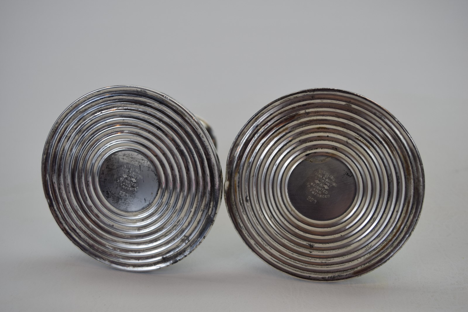 Pair Sterling Silver Candle Holders By Frank M Whiting Company Weighted #223