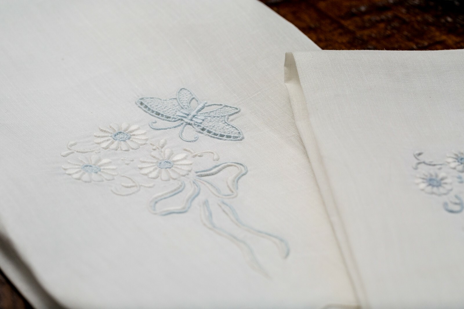 Marghab Butterfly Guest Towels Light blue and white. Excellent condition.