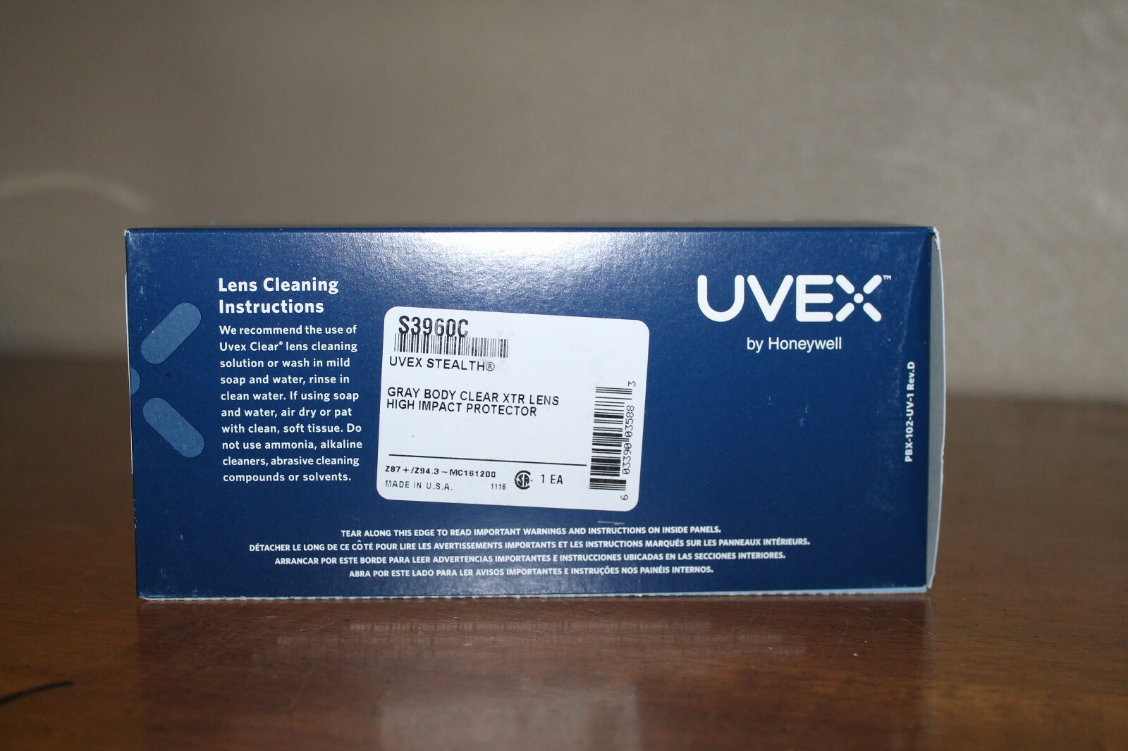 Uvex Stealth Gray Body Safety Goggles S3960C High Impact