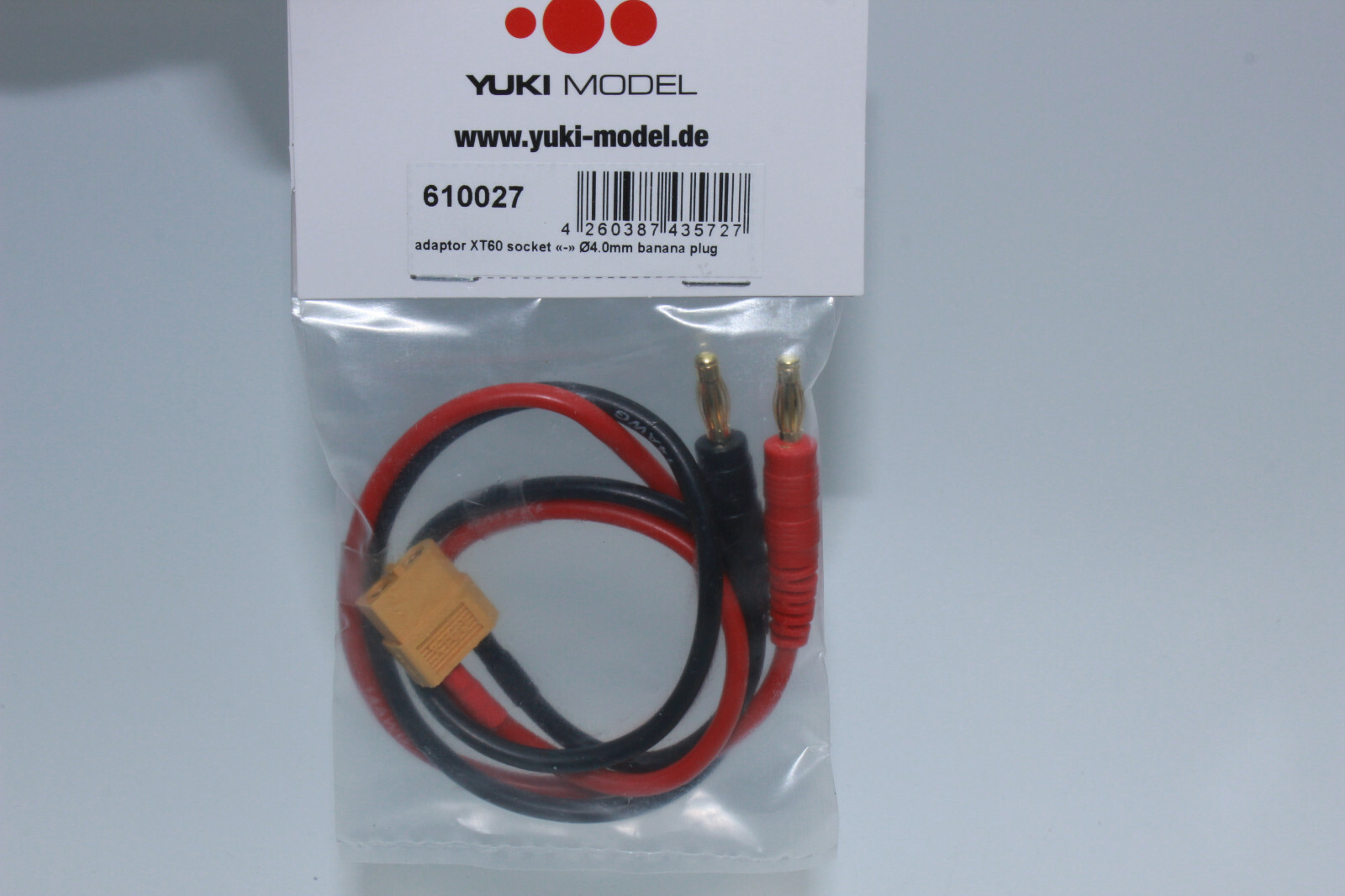Adaptor • YUKI MODEL • XT60 socket <=> Ø4,0mm banana socket Adaptor • YUKI MODEL • XT60 socket <=> Ø4,0mm banana socket