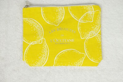 L OCCITANE Cream Yellow Cosmetics Clutch Bag - NEW