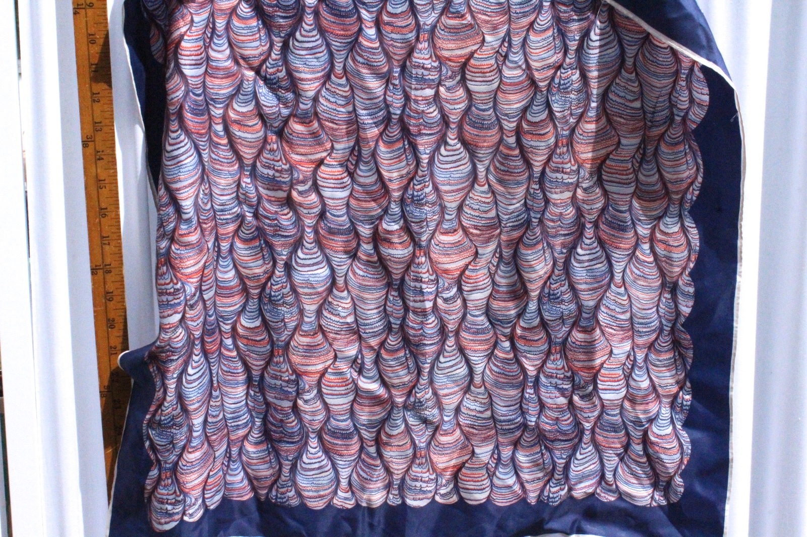 Acetate Scarf Shell Swirl Design Made in Japan Vintage 25.5