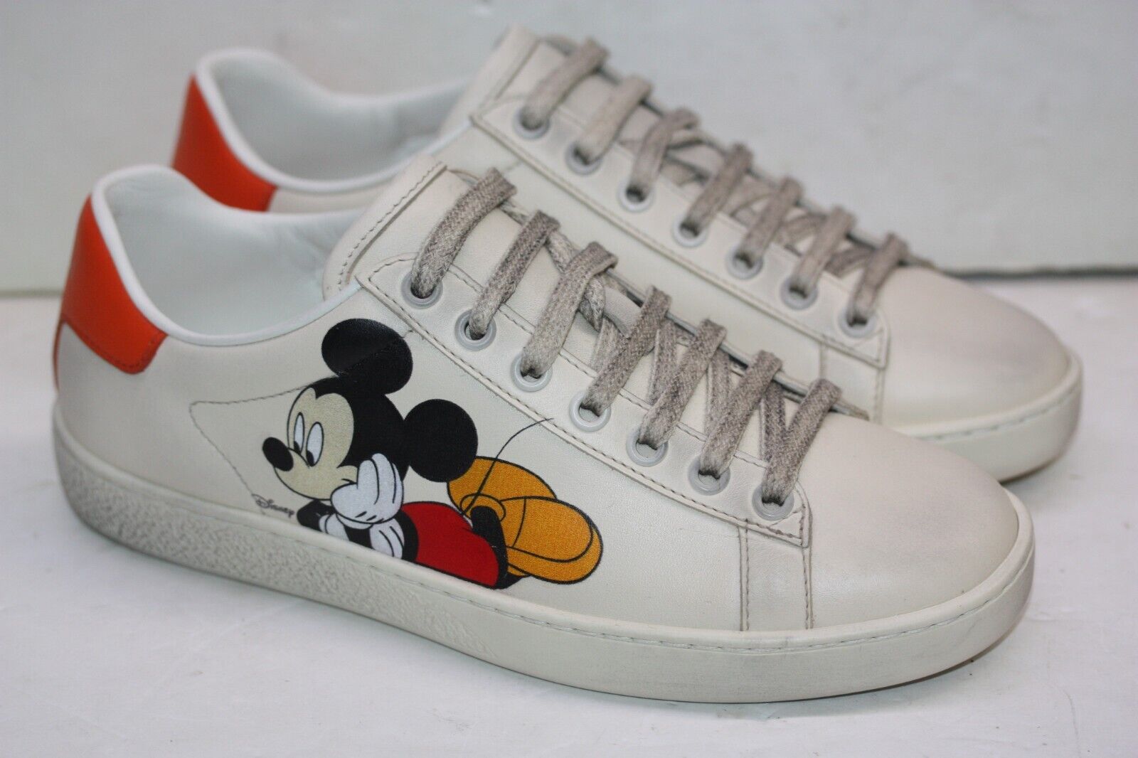 GUCCI x Disney 602129 Ivory Leather Mickey Mouse Ace GUCCI x Disney 602129 Ivory Leather Mickey Mouse Ace
