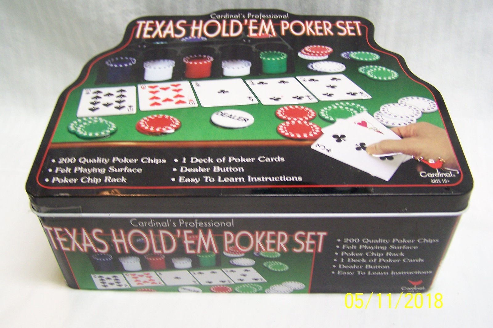 Cardinals Professional Texas Hold Em Poker Set Gently Used not  Complete ()