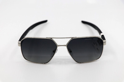 Prada Linea Rossa Sunglasses PS 55WS 1BC06G 60/14 Silver/Black Frame Grey Lens