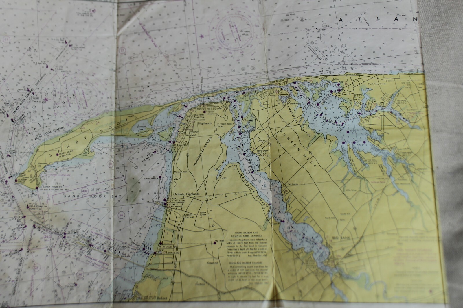 VINTAGE - NAUTICAL CHART - 824-SC - SANDY HOOK TO LITTLE EGG HARBOR NEW JERSEY