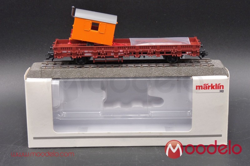 MÃ¤Rklin 00753-14 - Wagon Plat ChargÃ© Maison Chantier Db Rungenwagen Mit Bauwagen