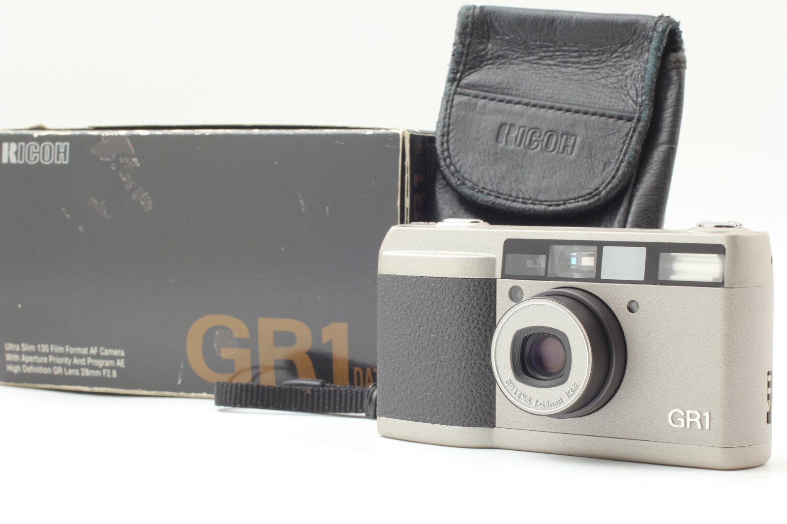 Near Mint IN BOX】 Ricoh GR1 DATE Silver Point & Shoot 35mm Film